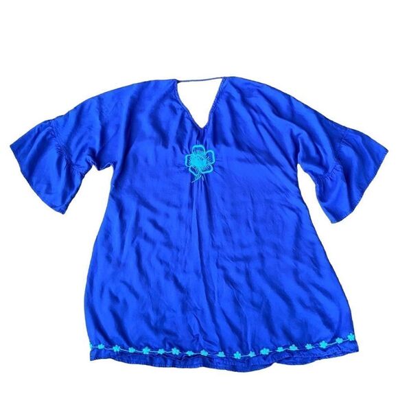 Soft Surroundings Tunic Beach Cover Up Embroidered Floral Small - Picture 2 of 7